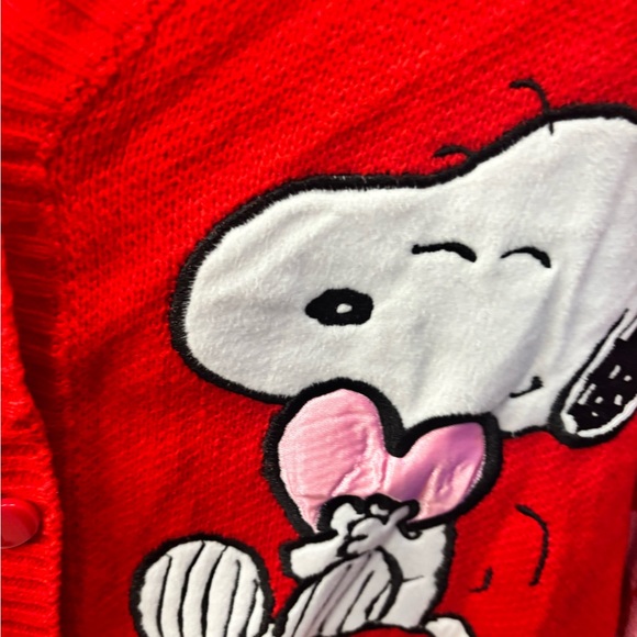 Peanuts Red and Pink Snoopy Cardigan - Picture 4 of 7